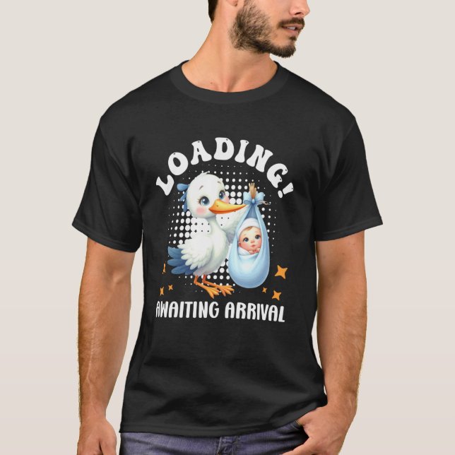 Camiseta Logo Mãe LOADING AGUARDANDO CHEGADA Gestante (Frente)