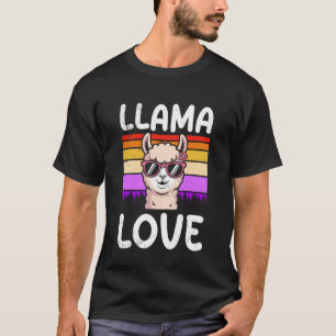 Camiseta Logo Mamãe LLAMA AMOR Retro Divertido Futuro Mãe