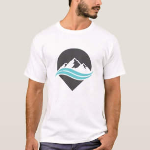 Camiseta Logo Montanha Rio Onda Natureza Ao Ar Liv