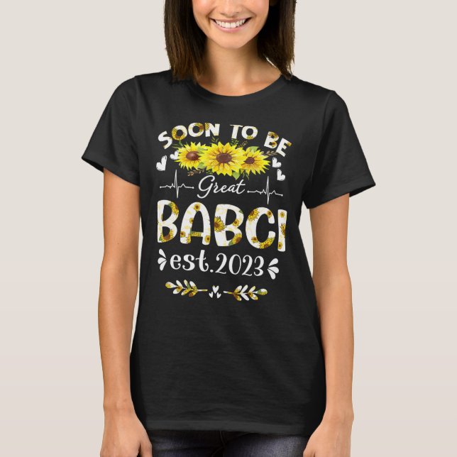 Camiseta Logo Ser Excelente Babci 2023 Dia de as mães De Gi (Frente)