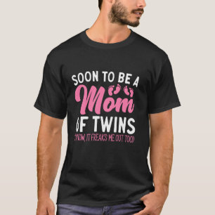 Camiseta Logo Ser Mãe De Gêmeos Mãe De Dois Gêmeos Mãe