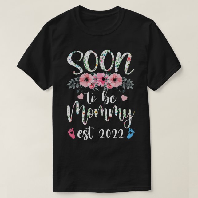 Camiseta Logo será Mamãe 2022 Dia de as mães de flores Mãe  (Frente do Design)