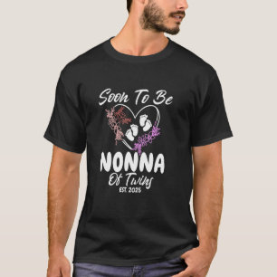 Camiseta Logo Serei Nonna de Gêmeos Est 2025 Avó Fofo