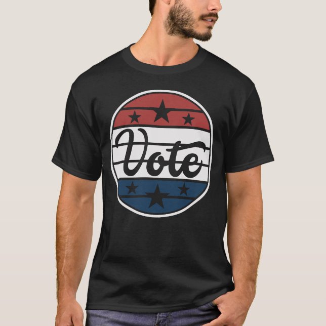Camiseta Logo Vote Patriotic Stars and Stripes (Frente)