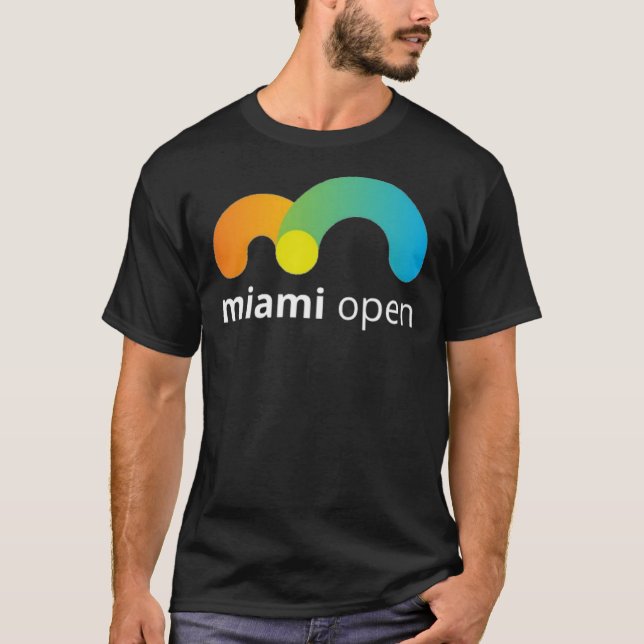 Camiseta Logotipo aberto Miami preto (Frente)