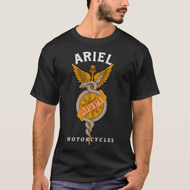 Camiseta Logotipo antigo clássico de motociclos Ariel por M (Frente)