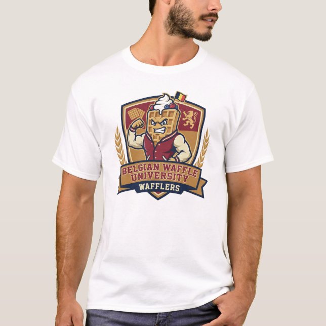 Camiseta Logotipo Atlético da Universidade de Waffle Belga  (Frente)