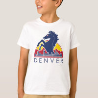 Logotipo azul de Denver do cavalo