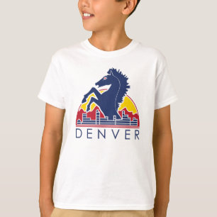Camiseta Logotipo azul de Denver do cavalo