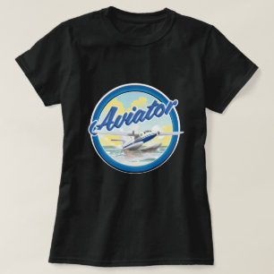 Camiseta Logotipo azul de hidroavião Aviator