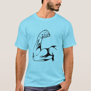 Camiseta Logotipo azul do ginásio do T-Shirt