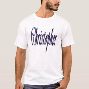 Camiseta Logotipo azul do nome Christopher