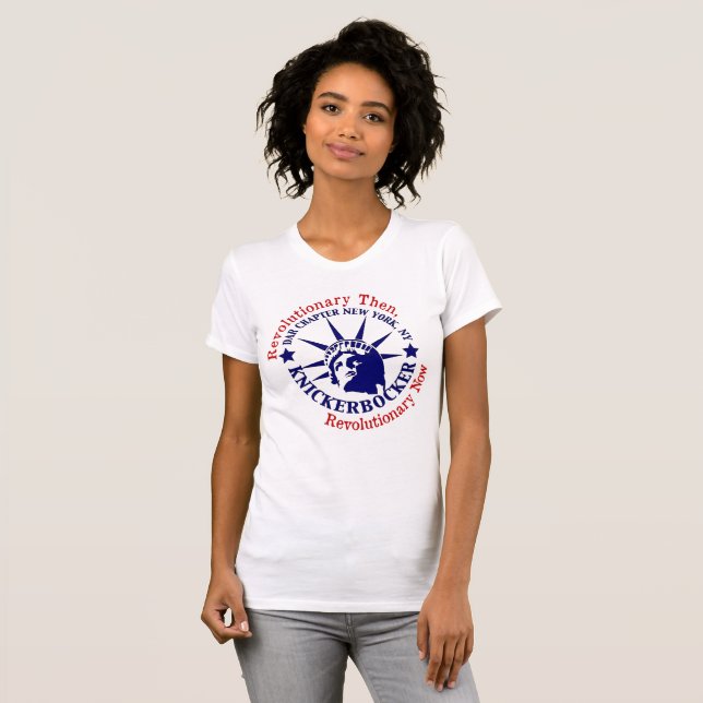 Camiseta Logotipo azul e branco de Knickerbocker (Frente Completa)