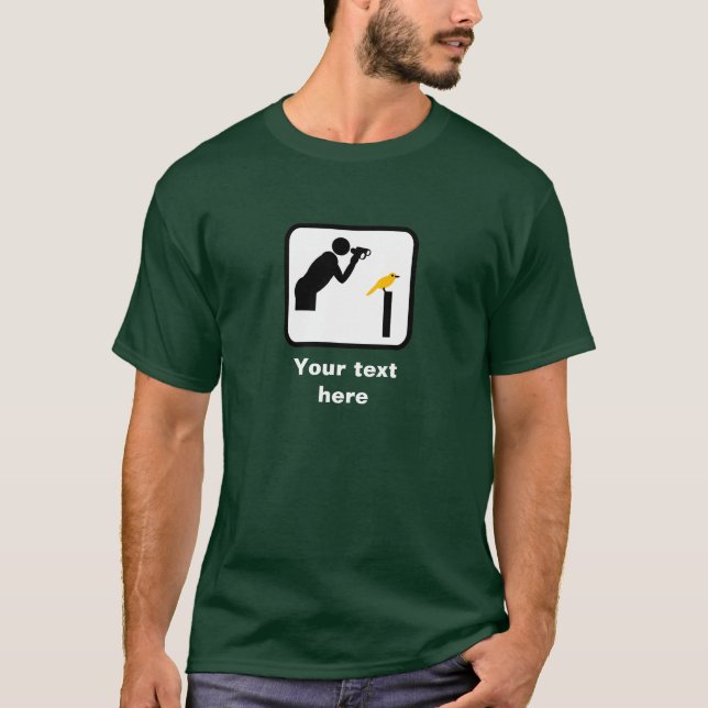 Camiseta Logotipo Birder / Observador de Aves (Escuro) — Pe (Frente)