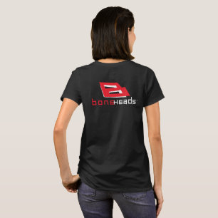 Camiseta logotipo boneHeads™ 26 Vermelho e Branco