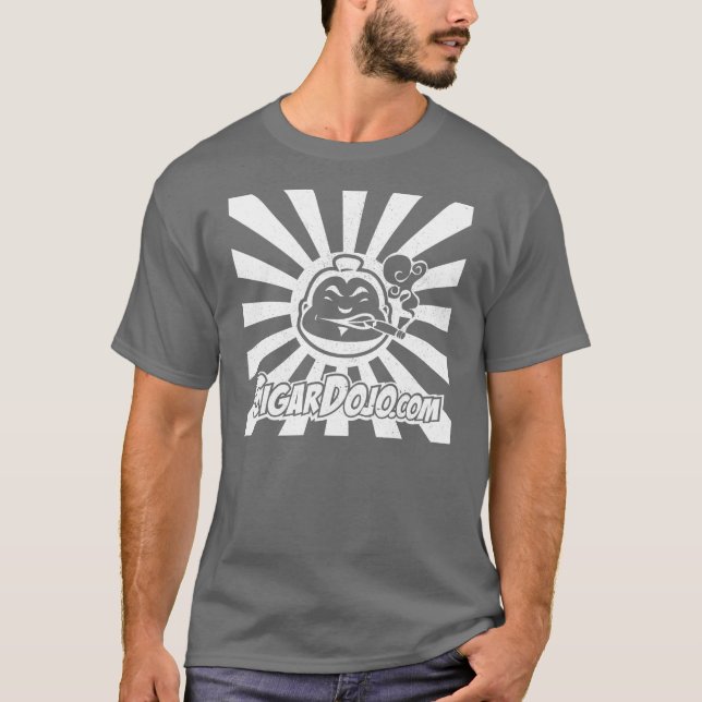 Camiseta Logotipo branco afligido do Dojo na obscuridade (Frente)