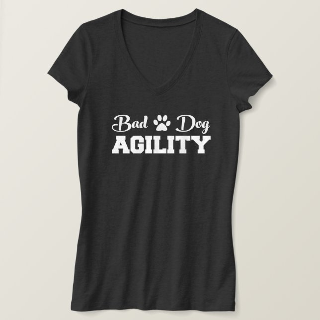 Camiseta Logotipo branco, Cachorro grande cursivo (Frente do Design)