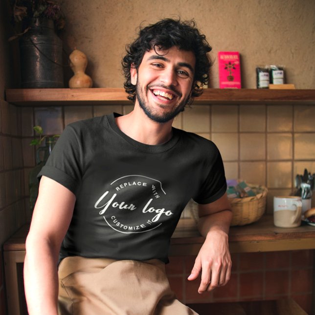 Camiseta Logotipo branco comercial com identificador social (Criador carregado)