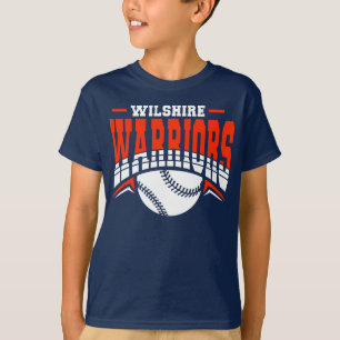 Camiseta Logotipo Branco de Baseball de Guerreiros Wilshire