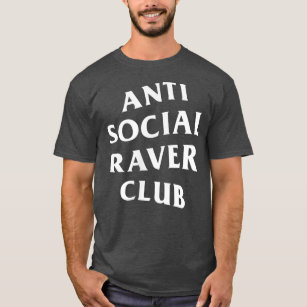 Camiseta Logotipo Branco do Anti Social Raver Club (Frente 