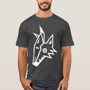 Camiseta Logotipo Cabeça Coyote Kachina Textura Branca