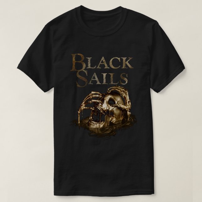 Camiseta Logotipo caval do Ouro Black Sails Essencial (Frente do Design)