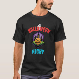 Camiseta Logotipo Colorido da Noite de Halloween