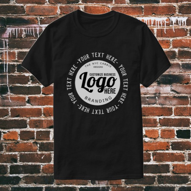 Camiseta Logotipo comercial da empresa personalizada negra  (custom logo shirt)