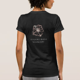 Camiseta Logotipo comercial da Flor Hibiscus Dourada Elegan