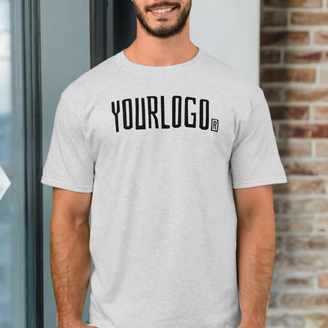 Camiseta Logotipo comercial do impressão frontal Cinza mode (Criador carregado)