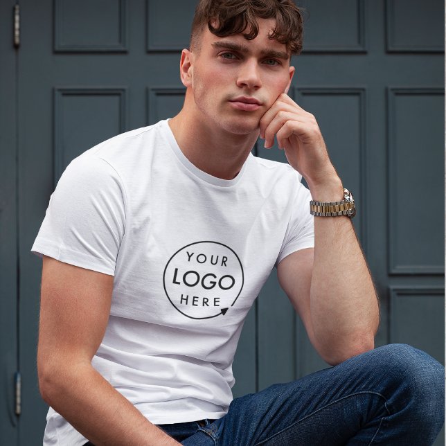 Camiseta Logotipo comercial Marca Empresa do Funcionarios p (Minimalist company branded t-shirts for your team apparel employee uniforms or promotional swag.)