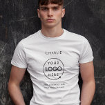 Camiseta Logotipo comercial Nome do Funcionarios para funci<br><div class="desc">Um simples modelo de negócios personalizado em um estilo moderno minimalista que pode ser facilmente atualizado com o logotipo de sua empresa, o nome do funcionarios e as informações da empresa. Se você precisar de ajuda para personalizar este produto, entre em contato comigo usando o botão de mensagem abaixo e...</div>