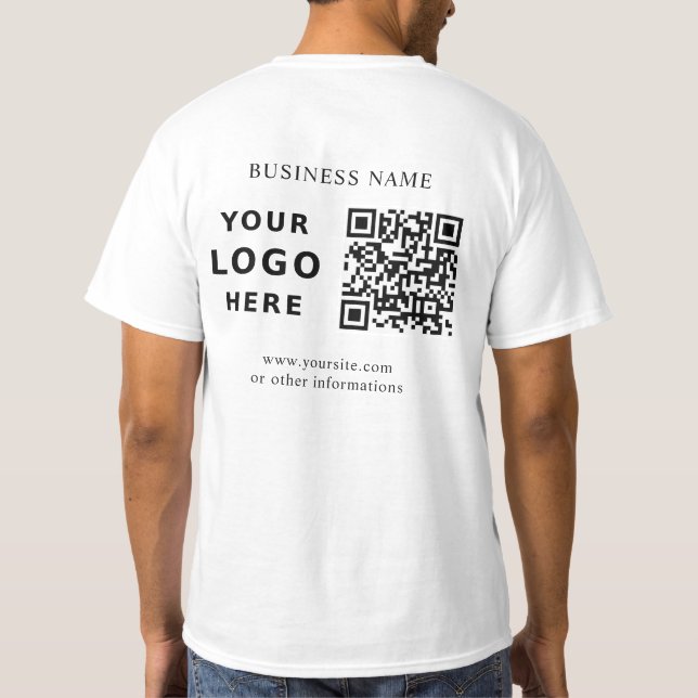 Camiseta Logotipo Comercial Personalizado da Empresa e Códi (Verso)