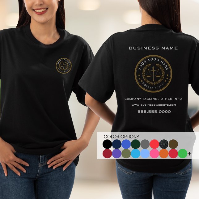 Camiseta Logotipo comercial Preto Adicionar Funcionarios de (Criador carregado)