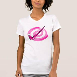 Camiseta Logotipo cor-de-rosa do hóquei em campo