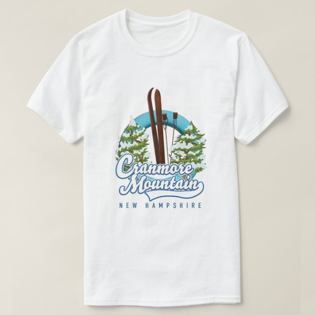 Camiseta Logotipo Cranmore Mountain New Hampshire Ski (Frente do Design)