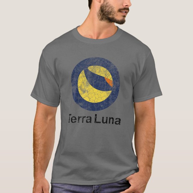 Camiseta Logotipo Cripto Distress Terra LUNA (Frente)