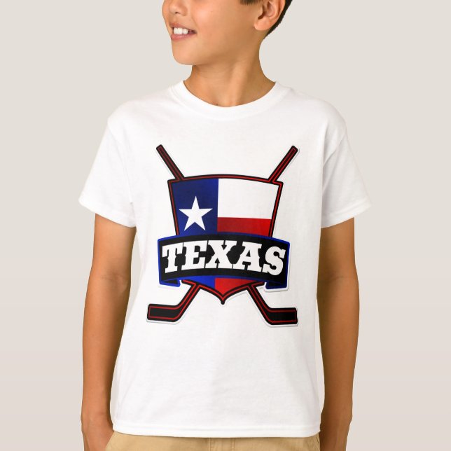 Camiseta Logotipo da Bandeira de Hóquei do Texas (Frente)