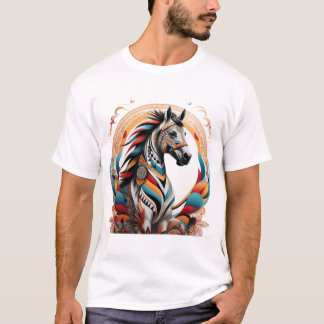 Camiseta Logótipo da bebida espirituosa de cavalo tribal
