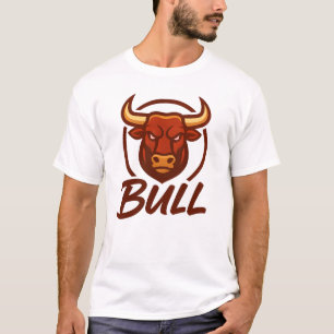 Camiseta Logotipo da Cabeça do Bull, Creative Mascot BULL