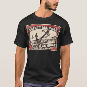 Camiseta Logotipo da caixa de fósforos da âncora do vinta
