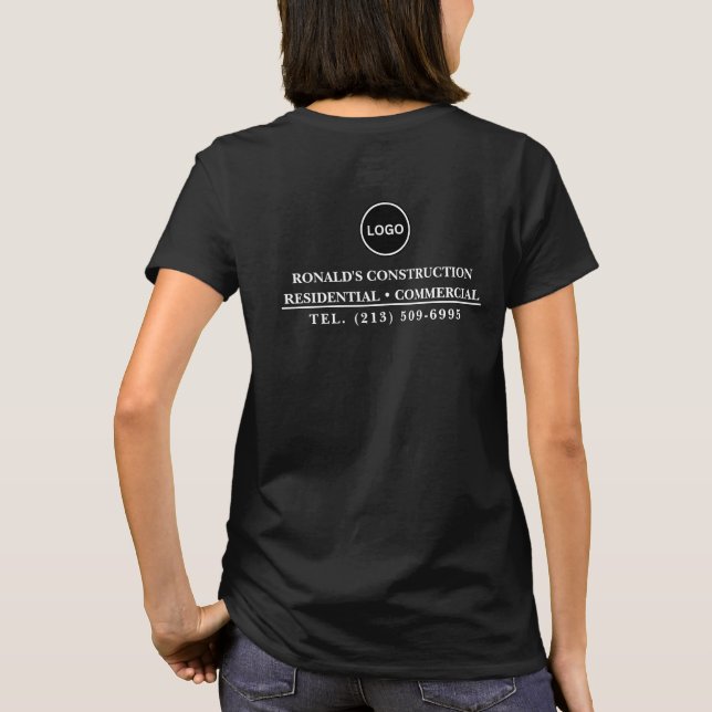 Camiseta Logotipo da empresa de serviço - Funcionário moder (Verso)
