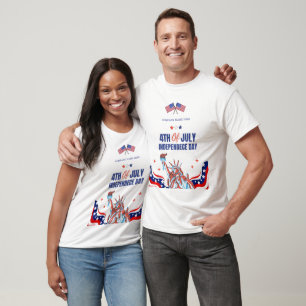 Camiseta Logotipo da empresa USA Flag Colors Custom 4 de ju