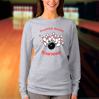 Camiseta Logotipo da equipe da Boliche personalizada com o