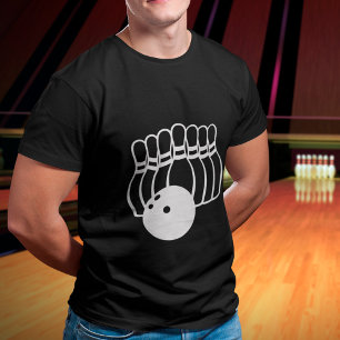 Camiseta Logotipo da Equipe de Boliche de Dez Pin