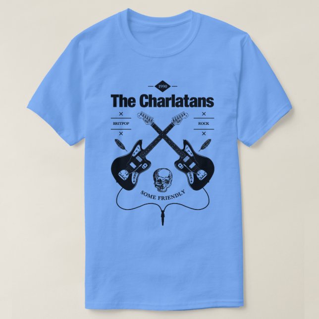 Camiseta Logotipo da Imagem do Violão Charlatans (Frente do Design)