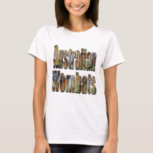 Camiseta Logotipo da Imagem dos Wombats Australianos,