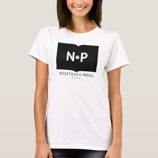Camiseta Logotipo da imprensa nosetouch: Tee feminino (Frente)