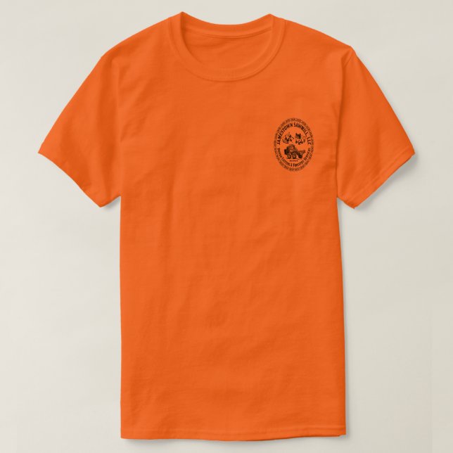Camiseta Logotipo da Jamestown Sawmill - Peixe laranja Home (Frente do Design)