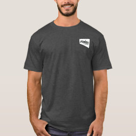 Camiseta Logotipo da Jones Comics 2 frente e verso